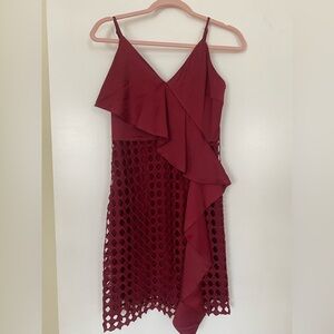 LUCY PARIS Burgundy Structural Mini Dress SIZE XS NWT